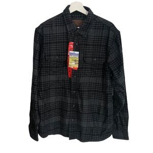 ORVIS Mens Large Big Bear Heavyweight Double Brushed Flannel Hand Pockets NWT